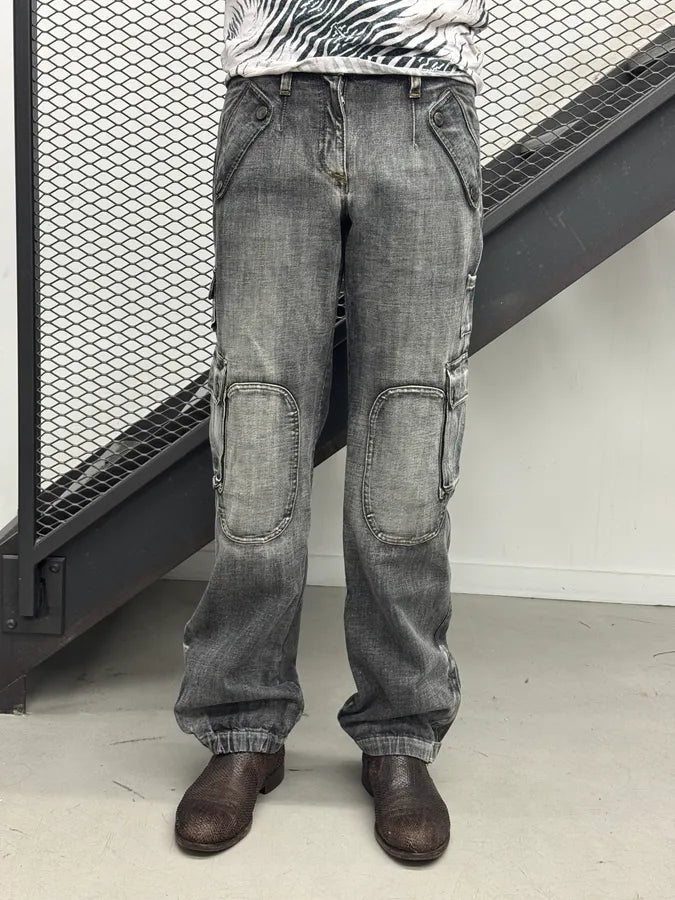 AW2003 Dolce & Gabbana Cargo Grey Denim Jeans QrWOeph 1