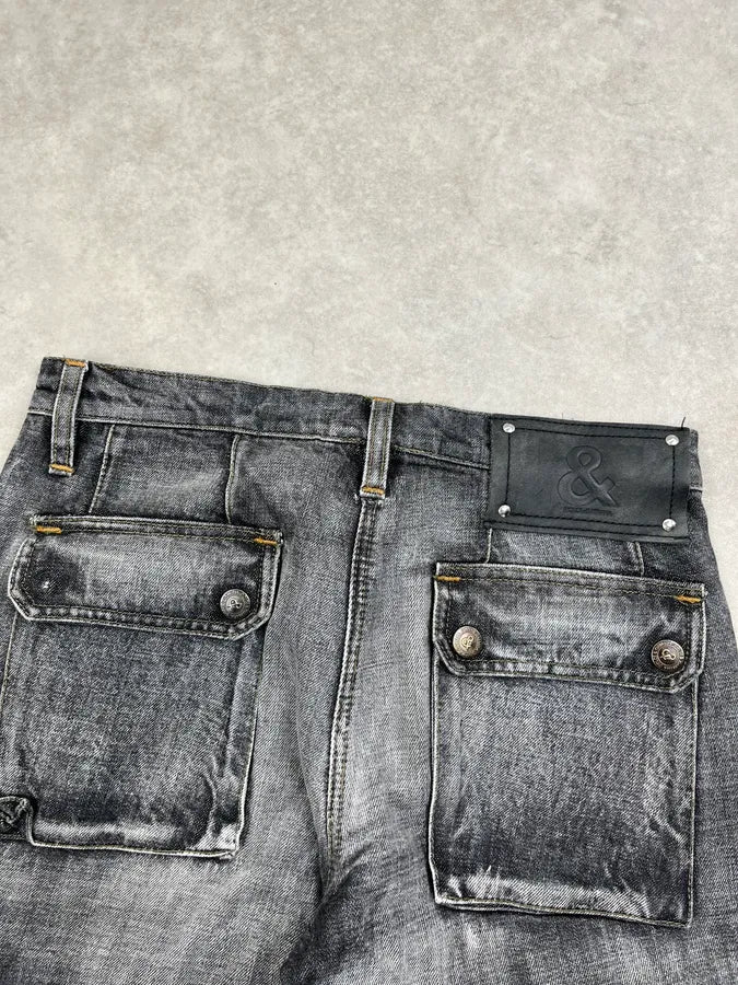 AW2003 Dolce & Gabbana Cargo Grey Denim Jeans QrWOeph 6