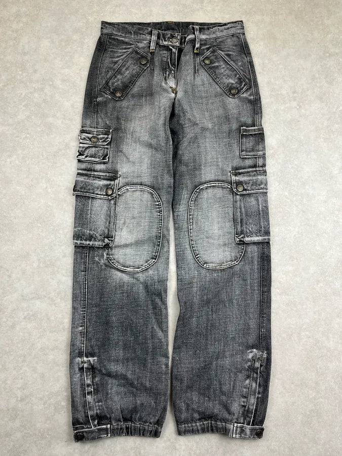 AW2003 Dolce & Gabbana Cargo Grey Denim Jeans QrWOeph 0