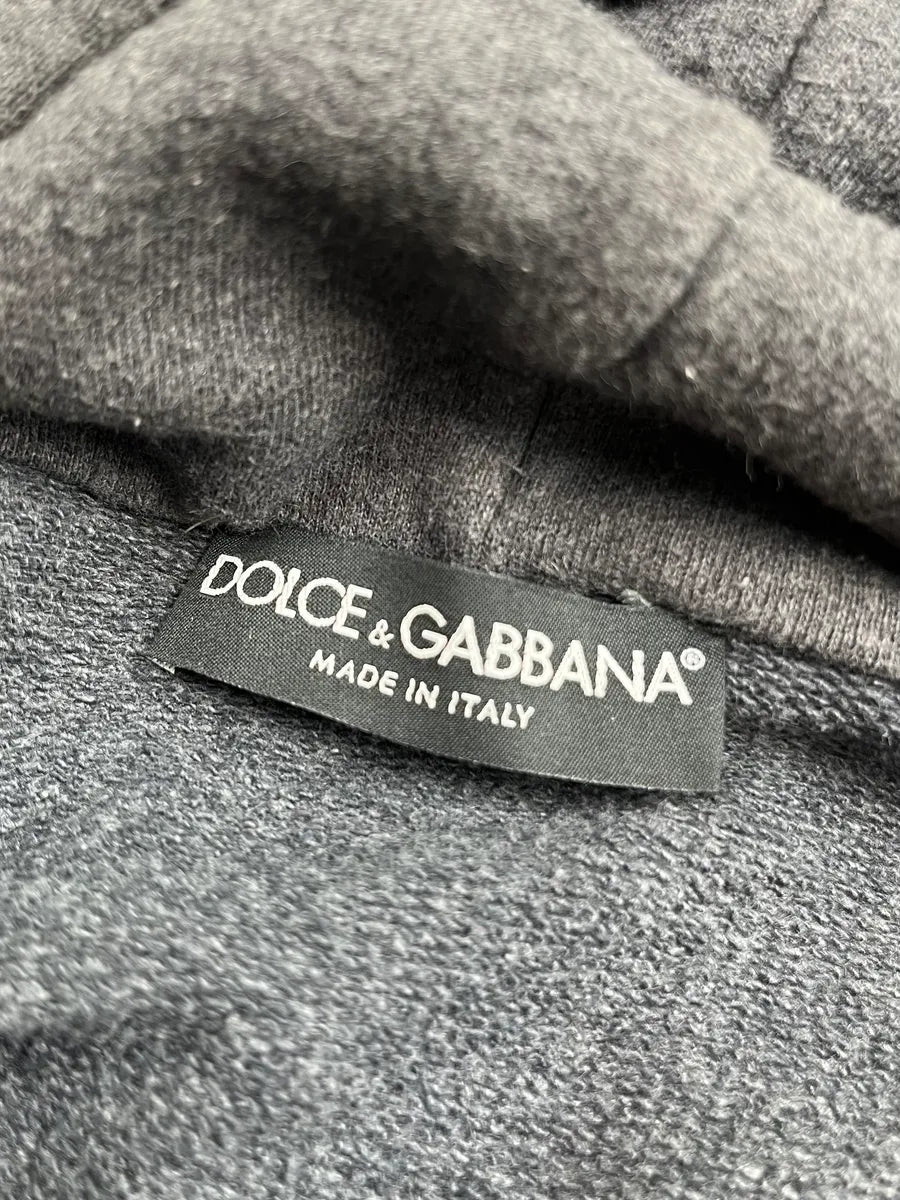 2010s Dolce & Gabbana Charcoal Obscure Baroque Grey Hoodie txeAVyd 11
