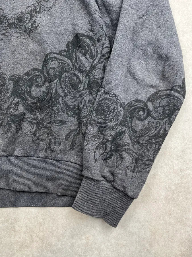 2010s Dolce & Gabbana Charcoal Obscure Baroque Grey Hoodie txeAVyd 6