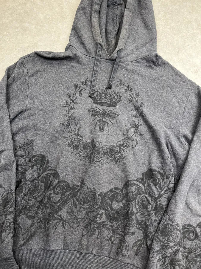 2010s Dolce & Gabbana Charcoal Obscure Baroque Grey Hoodie txeAVyd 8