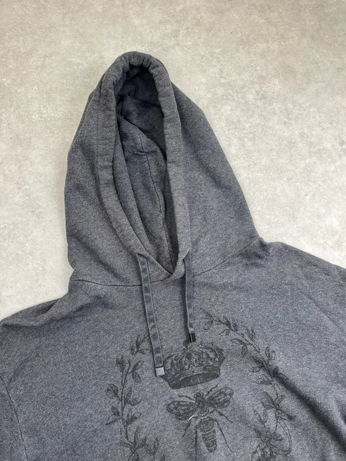 2010s Dolce & Gabbana Charcoal Obscure Baroque Grey Hoodie txeAVyd 4