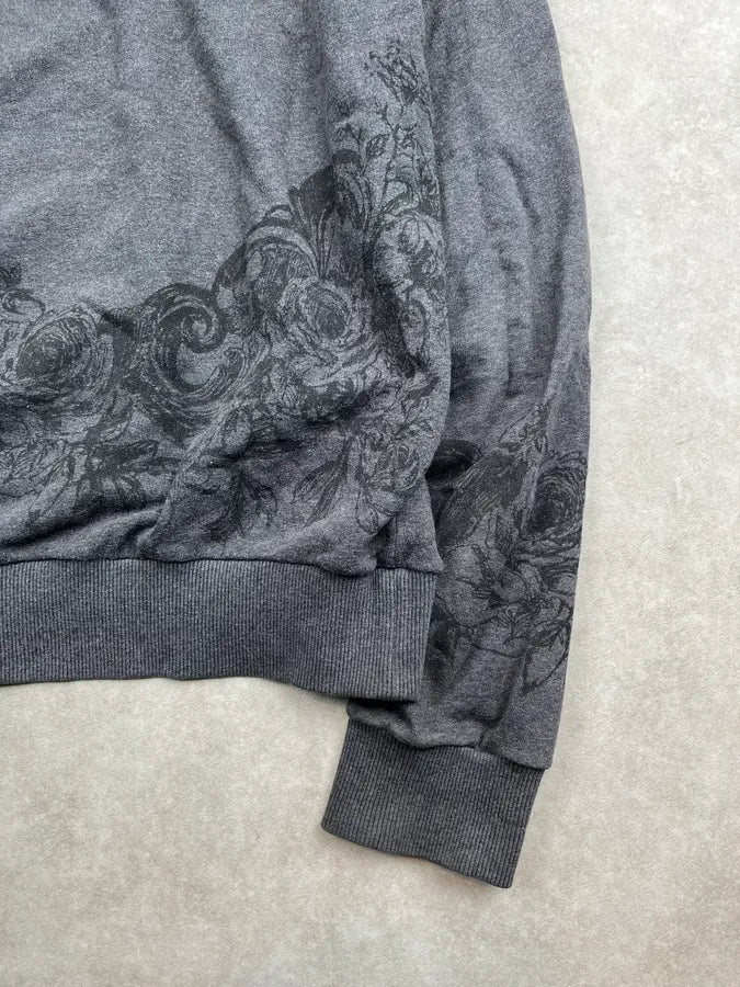 2010s Dolce & Gabbana Charcoal Obscure Baroque Grey Hoodie txeAVyd 7