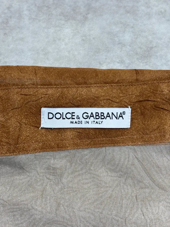 1990s Dolce & Gabbana Cognac Marble Effect Shirt RmGGTKQ 10