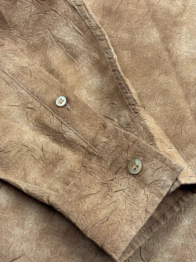 1990s Dolce & Gabbana Cognac Marble Effect Shirt RmGGTKQ 9