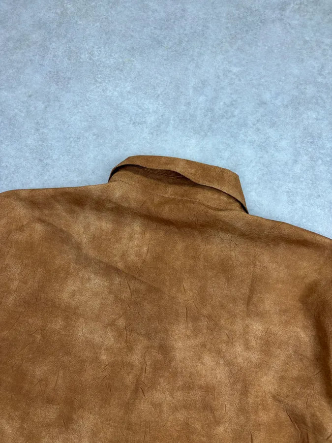 1990s Dolce & Gabbana Cognac Marble Effect Shirt RmGGTKQ 5