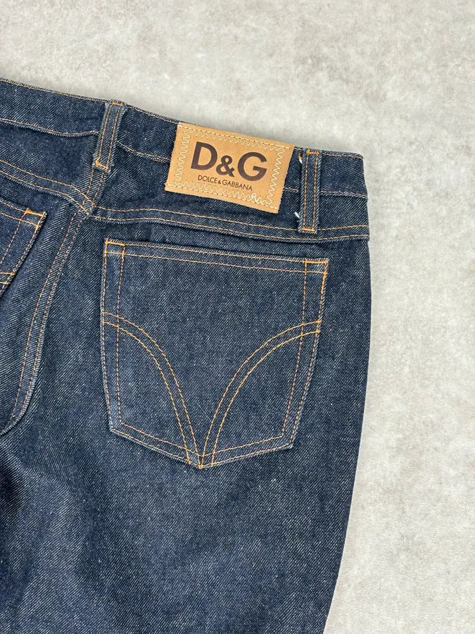 2000s Dolce & Gabbana Cognac Suede Two-Tone Contrast Panel Jeans RZcvCMy 7