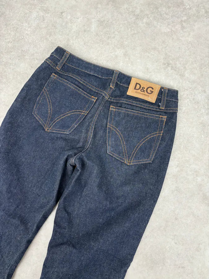 2000s Dolce & Gabbana Cognac Suede Two-Tone Contrast Panel Jeans RZcvCMy 6