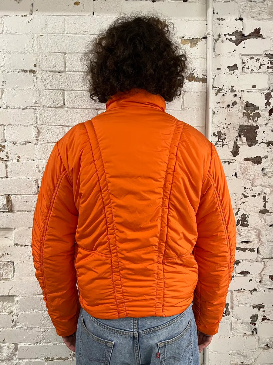 AW2003 Dolce & Gabbana Nylon Quilted Orange Puffer Jacket  aKdmGCf 3
