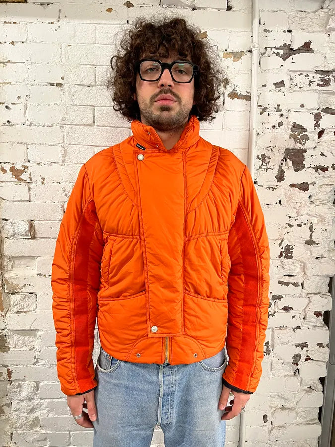 AW2003 Dolce & Gabbana Nylon Quilted Orange Puffer Jacket  aKdmGCf 2