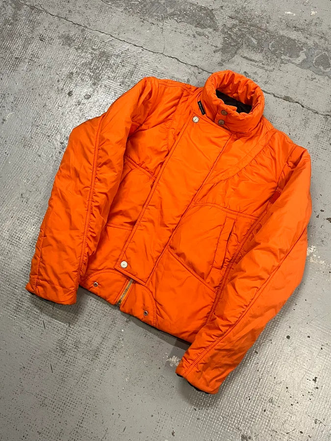 AW2003 Dolce & Gabbana Nylon Quilted Orange Puffer Jacket  aKdmGCf 5