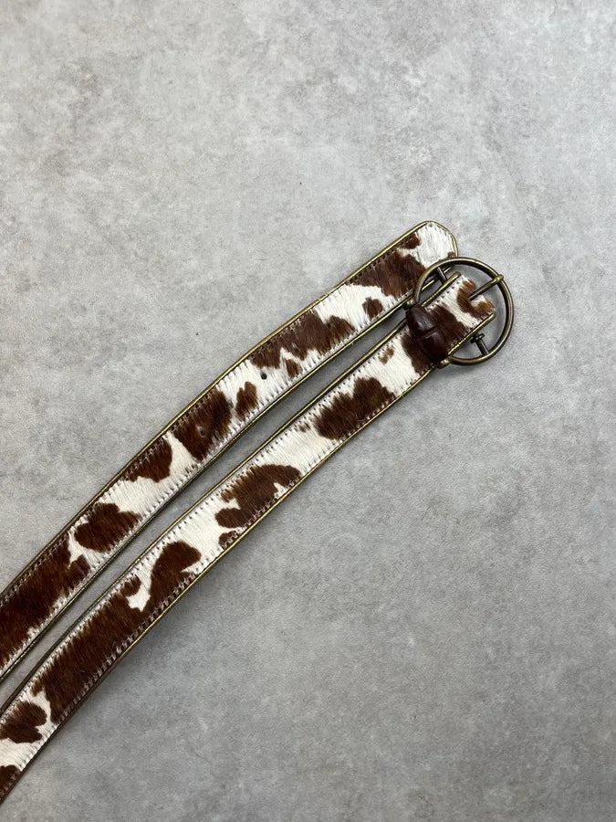 AW2004 Dolce & Gabbana Pony Hair Cow Leather Belt DTAuhGk 4