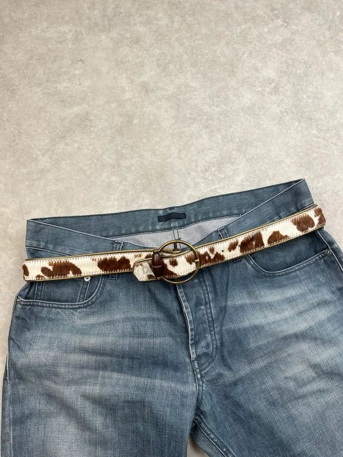 AW2004 Dolce & Gabbana Pony Hair Cow Leather Belt DTAuhGk 0