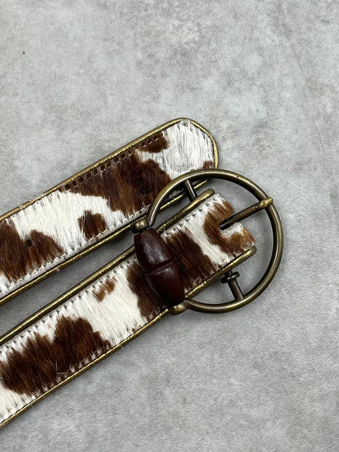 AW2004 Dolce & Gabbana Pony Hair Cow Leather Belt DTAuhGk 3