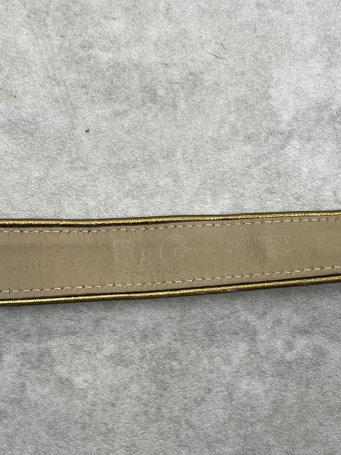 AW2004 Dolce & Gabbana Pony Hair Cow Leather Belt DTAuhGk 6