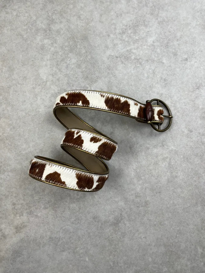 AW2004 Dolce & Gabbana Pony Hair Cow Leather Belt DTAuhGk 2