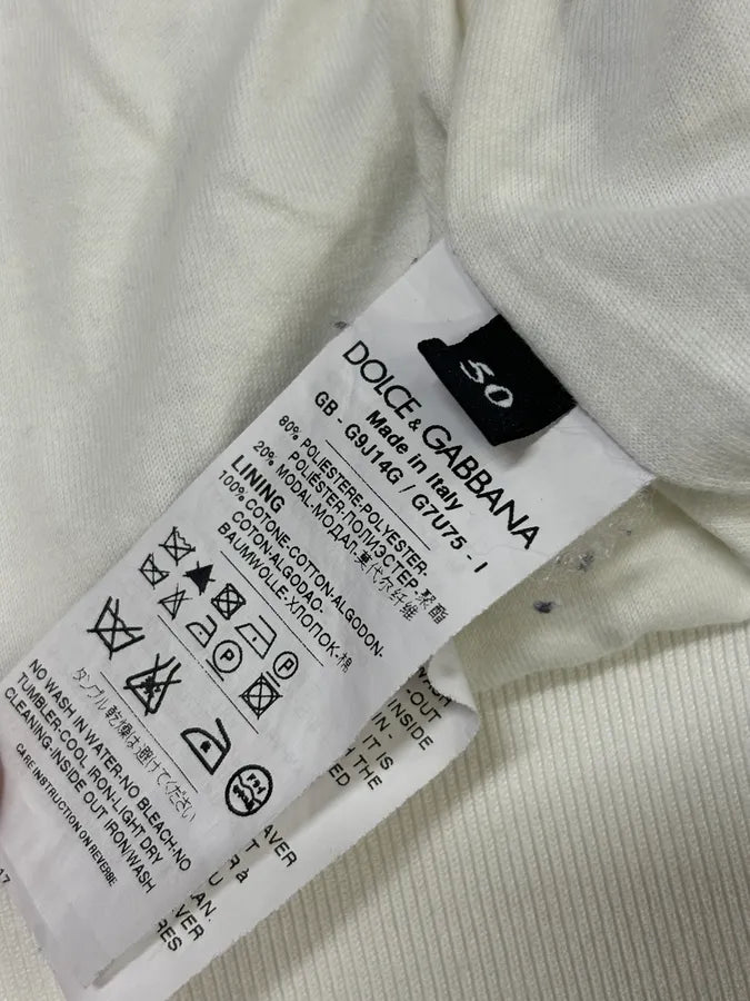 2010s Dolce & Gabbana Cream & Black Striped Blend Track Zip-up Sweater VeYSYYa 10