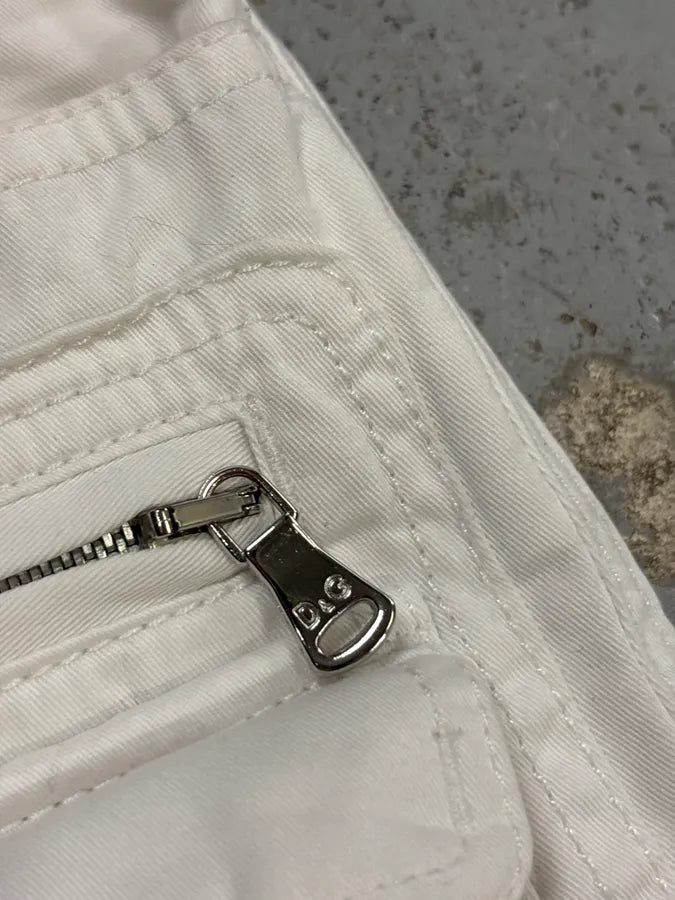 2000s Dolce & Gabbana Creamy Cargo Shorts FedZEno 7