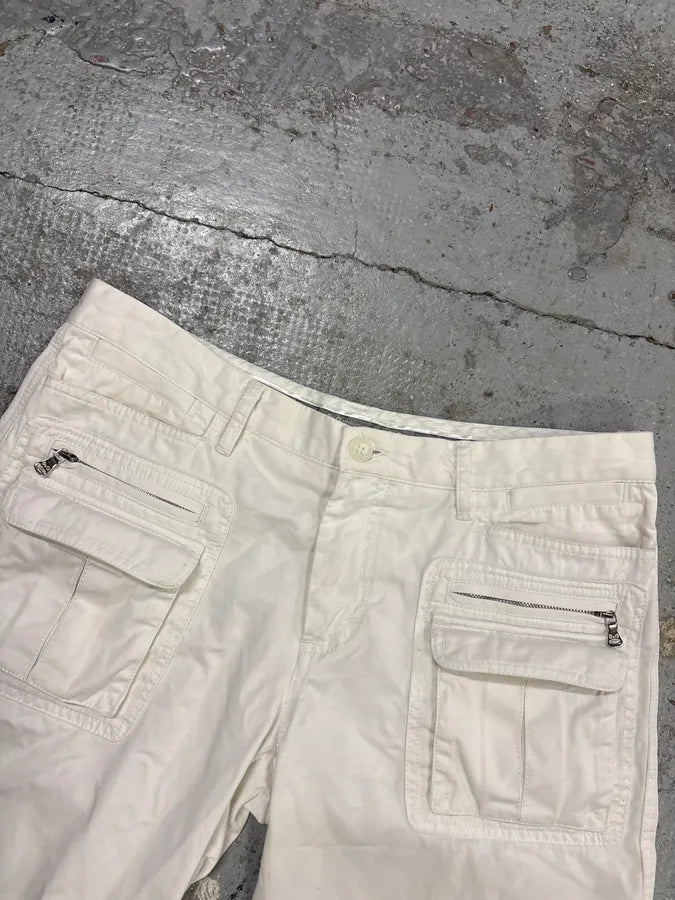 2000s Dolce & Gabbana Creamy Cargo Shorts FedZEno 4