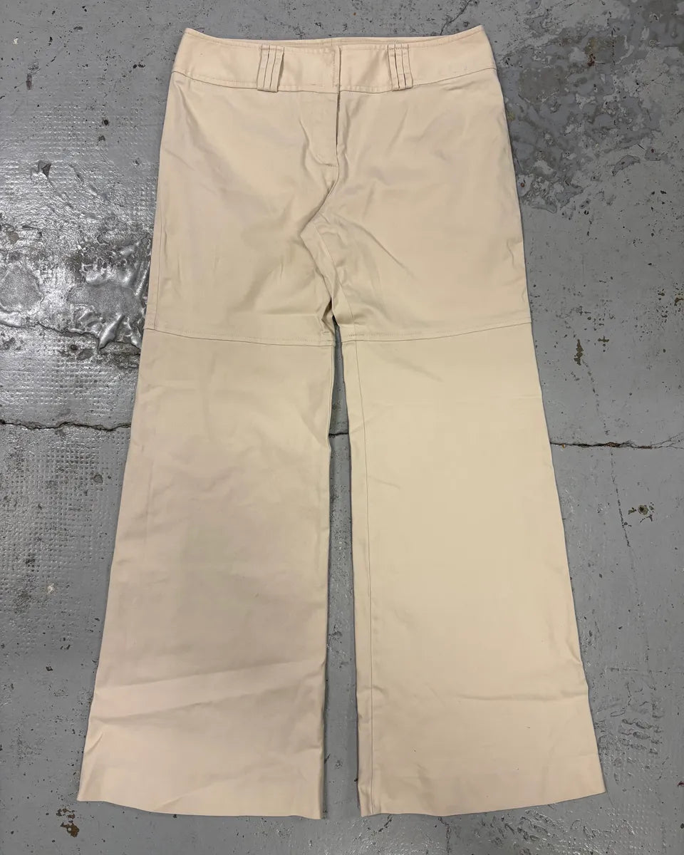 1990s Dolce & Gabbana Creamy Flared Pants QhzolCk 2