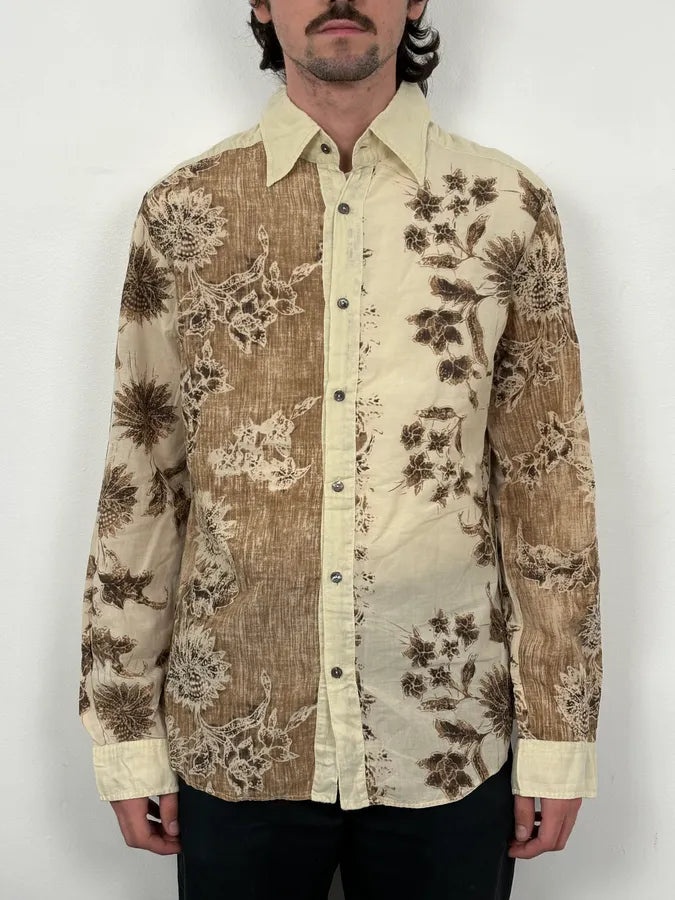 SS2004 Dolce & Gabbana Cream Cotton Floral Shirt jiLYmtr 2