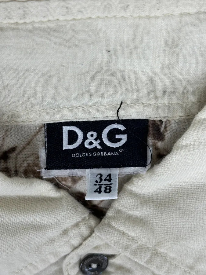 SS2004 Dolce & Gabbana Cream Cotton Floral Shirt jiLYmtr 10