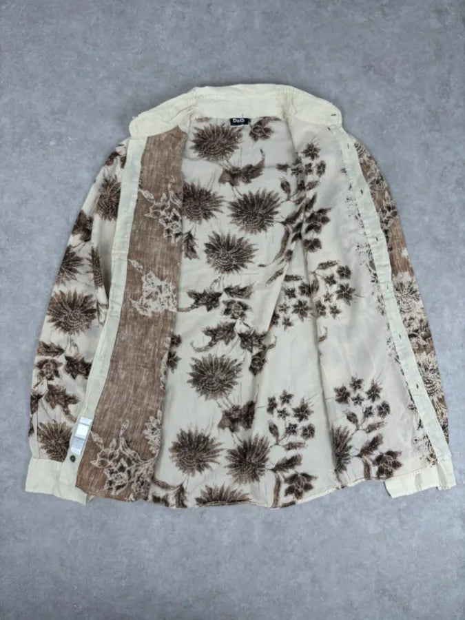 SS2004 Dolce & Gabbana Cream Cotton Floral Shirt jiLYmtr 7