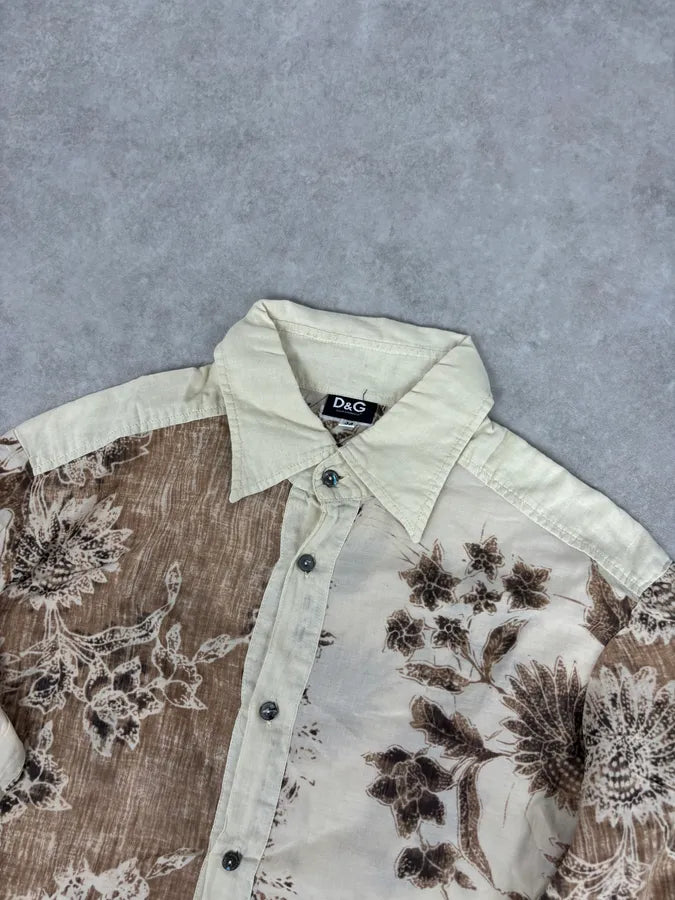 SS2004 Dolce & Gabbana Cream Cotton Floral Shirt jiLYmtr 4