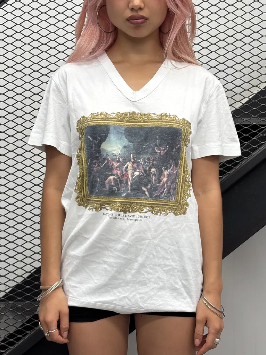 2000s Dolce & Gabbana White Leonidas Aux Thermopyles T-Shirt VIMwYcT 1