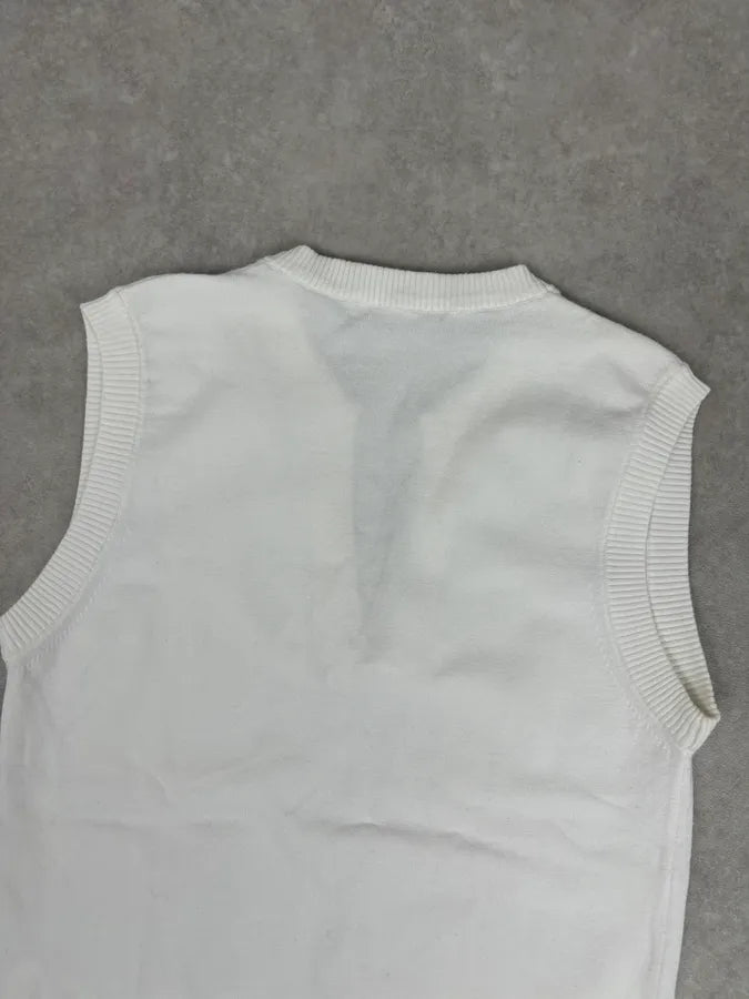 SS2006 Dolce & Gabbana White Sleeveless Logo Sweater mGXAKJG 5