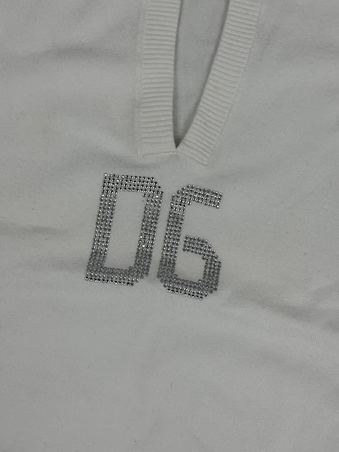 SS2006 Dolce & Gabbana White Sleeveless Logo Sweater mGXAKJG 7