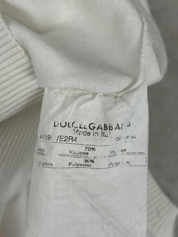 SS2006 Dolce & Gabbana White Sleeveless Logo Sweater mGXAKJG 8