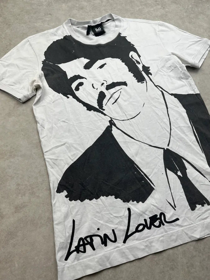 2000s Dolce & Gabbana Latin Lover White Human T-Shirt GrDyGeK 7