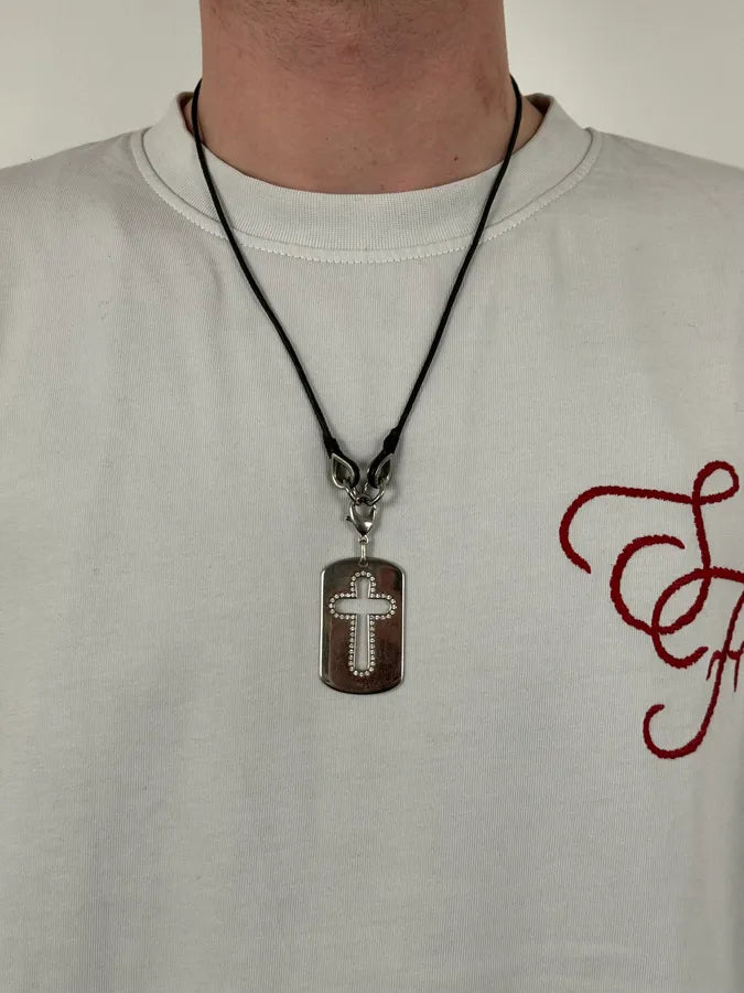 AW2005 Dolce & Gabbana Cross Dog Tag Necklace JTzxSut 1