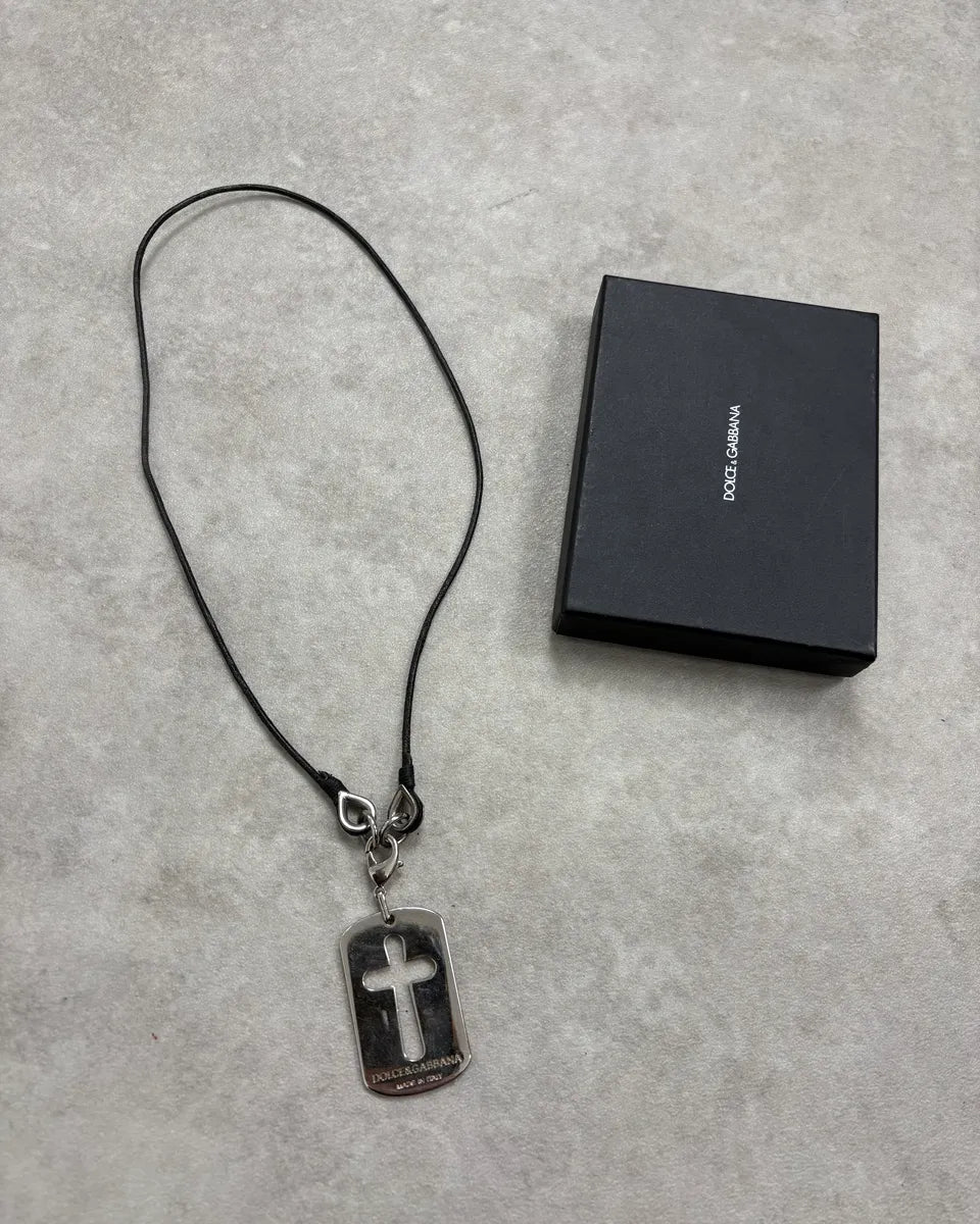 AW2005 Dolce & Gabbana Cross Dog Tag Necklace JTzxSut 0