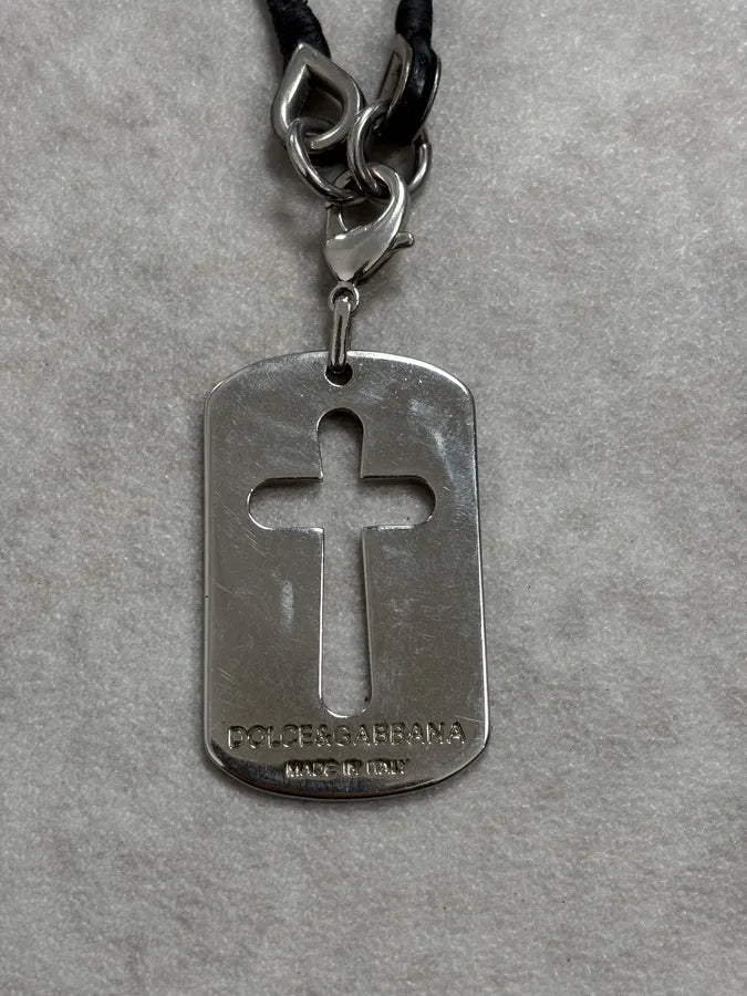 AW2005 Dolce & Gabbana Cross Dog Tag Necklace JTzxSut 5