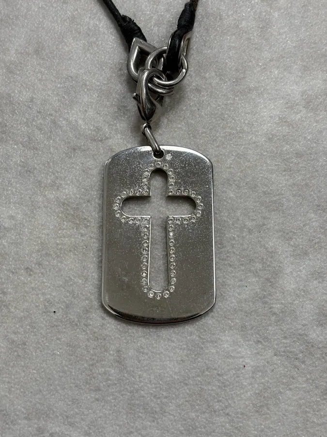 AW2005 Dolce & Gabbana Cross Dog Tag Necklace JTzxSut 4