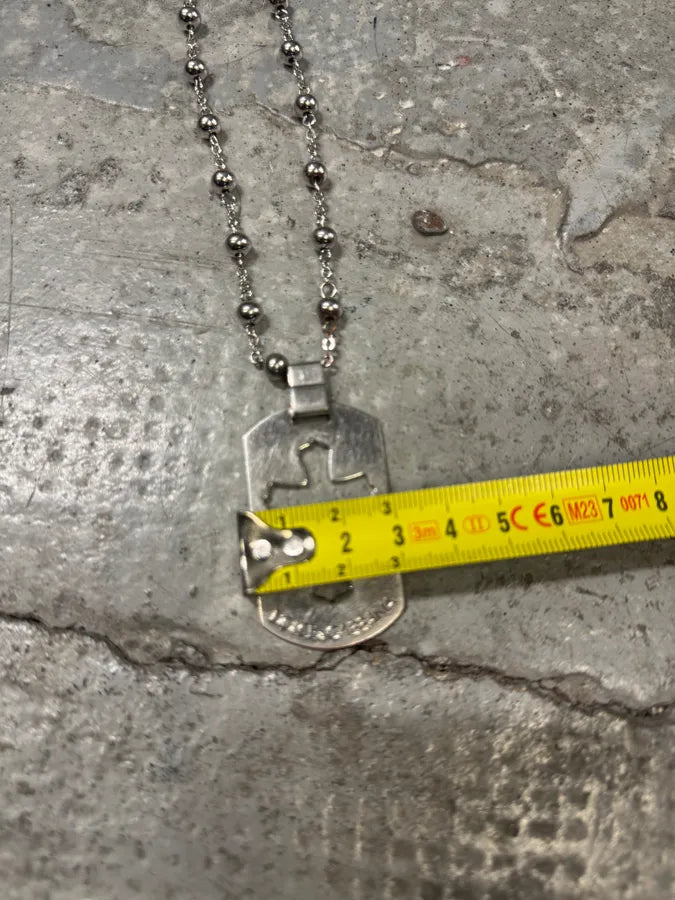 Dolce & Gabbana Cross Sliver Dog Tag Ball Necklace (OS) YtwJKxN 8