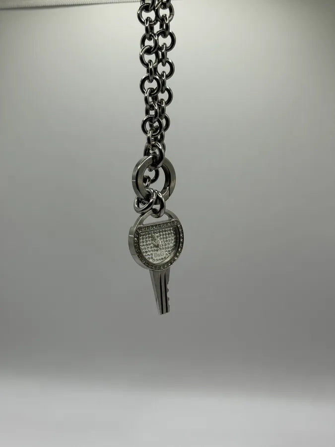Dolce & Gabbana Crystal Key Watch Necklace (OS) NjhugcP 2