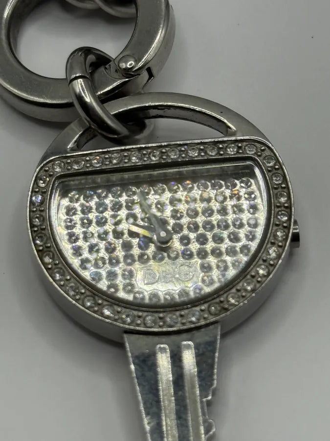 Dolce & Gabbana Crystal Key Watch Necklace (OS) NjhugcP 4