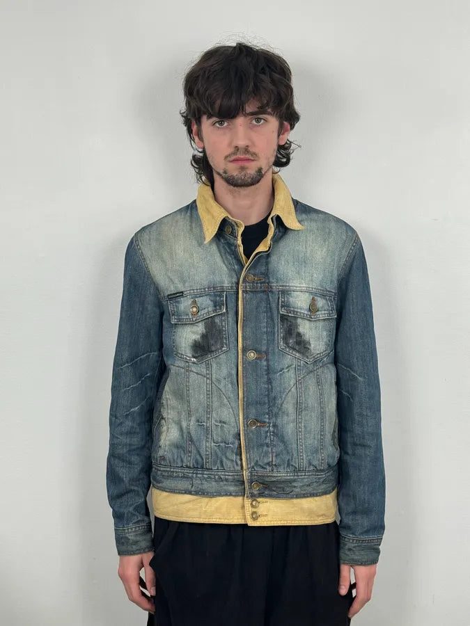 AW2005 Dolce & Gabbana Layered Blue Denim Jacket  ZRiCSXX 1