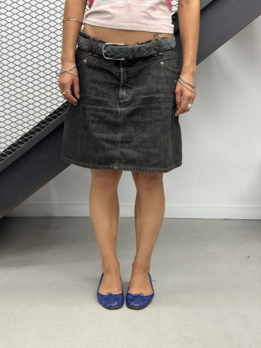 AW2003 Dolce & Gabbana Dark Denim Cargo Skirt zoKwOZF 0