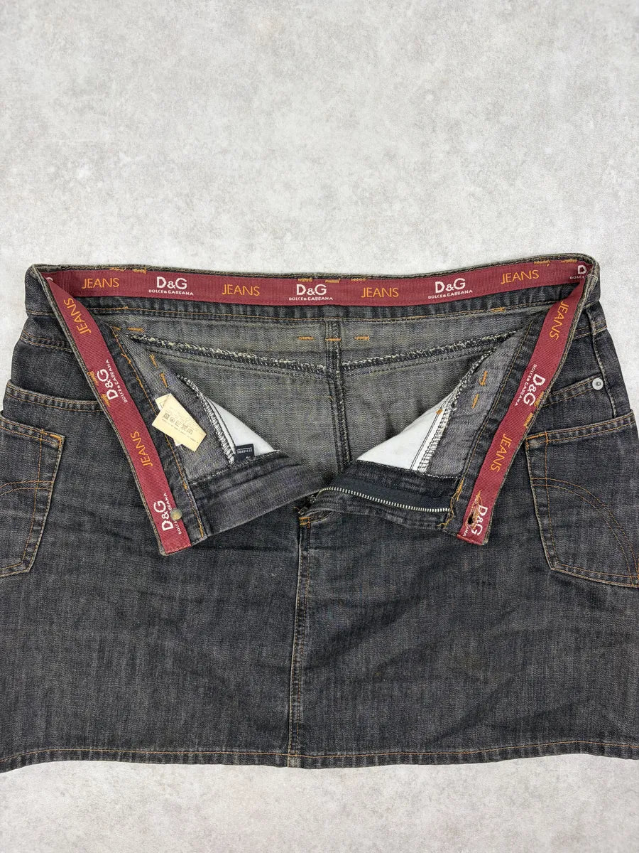AW2003 Dolce & Gabbana Dark Denim Cargo Skirt zoKwOZF 7