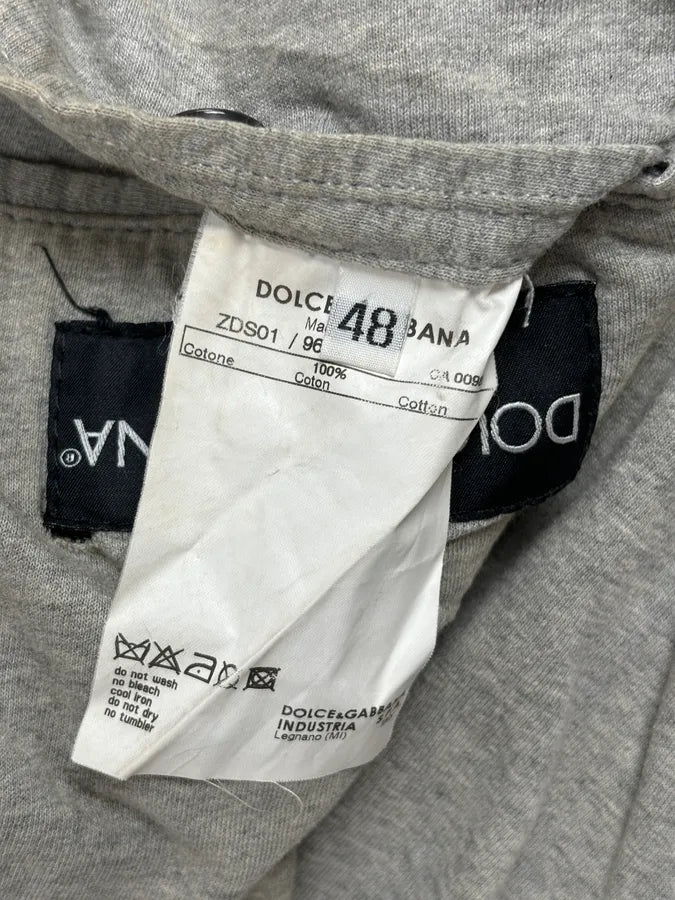 AW2003 Dolce & Gabbana Layered Leather & Faded Denim Jacket VkDbQHy 13