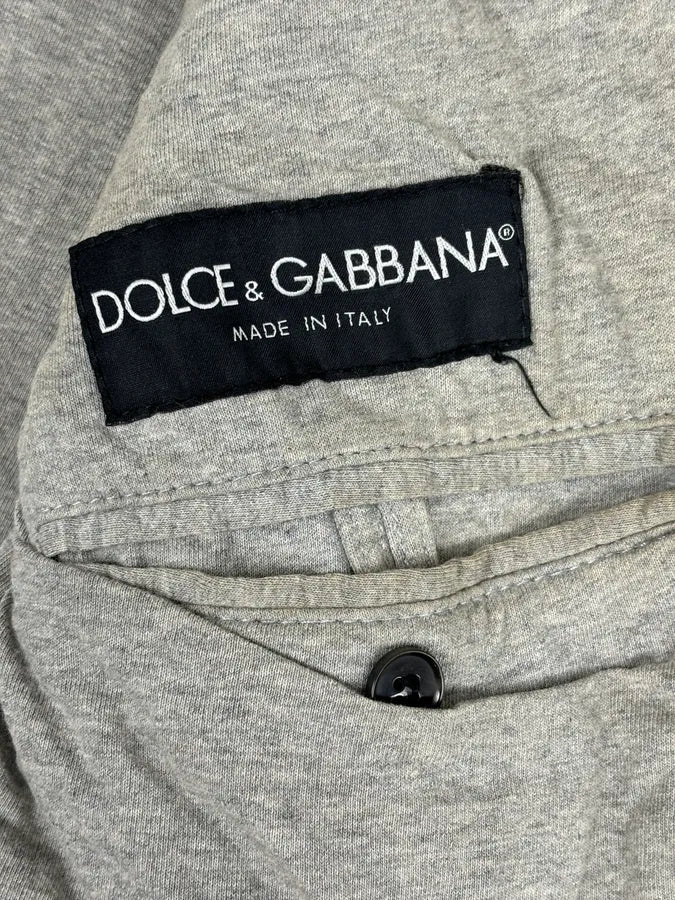 AW2003 Dolce & Gabbana Layered Leather & Faded Denim Jacket VkDbQHy 12