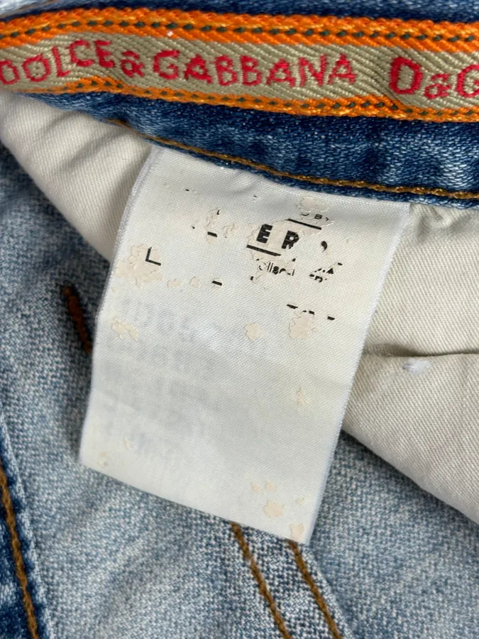 SS2006 Dolce & Gabbana Blue Destroyed Denim Jeans xjJYuxw 11