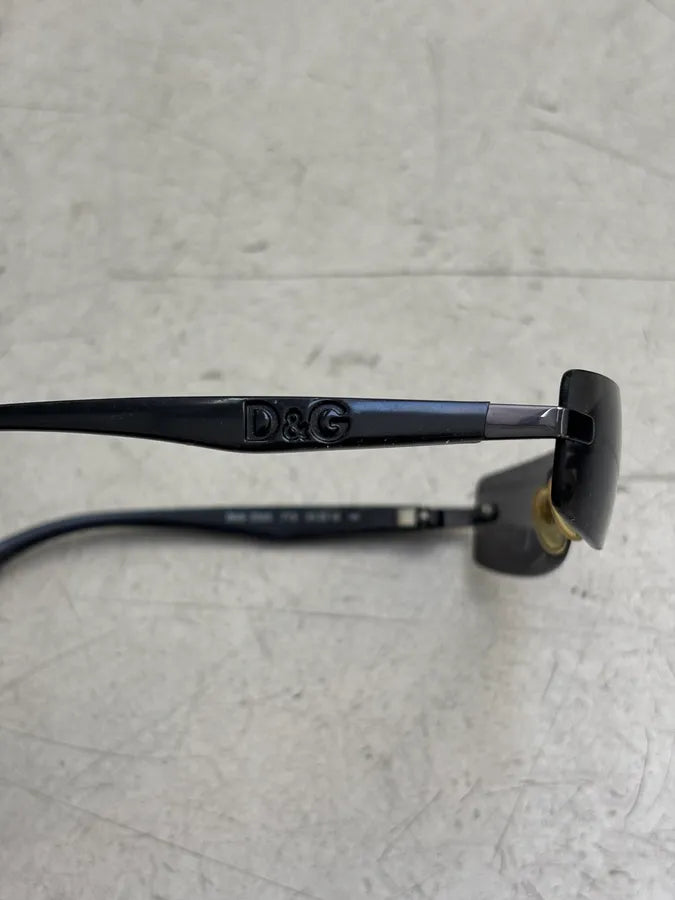 2000s Dolce & Gabbana 2045 Vintage Rimless Black Sunglasses saZTJvK 7