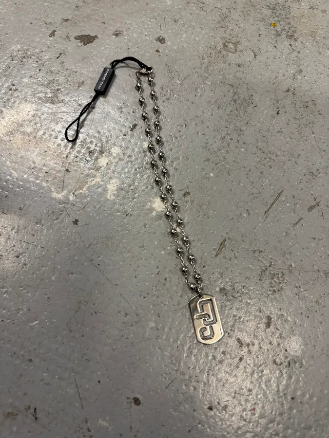 Dolce & Gabbana DG Dog Tag Sliver Necklace Ball Chain (OS) SGFeXLt 3