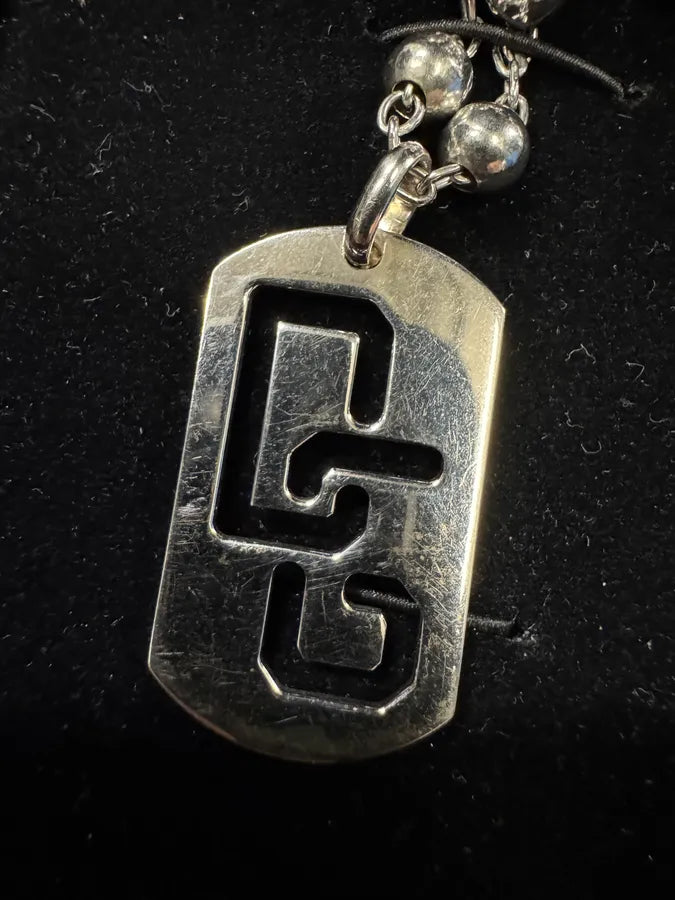 Dolce & Gabbana DG Dog Tag Sliver Necklace Ball Chain (OS) SGFeXLt 4